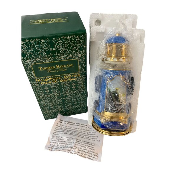 2004 Thomas Kinkade Split Rock Lighthouse Light Night Light Lamp Battery Ceramic - Picture 1 of 7